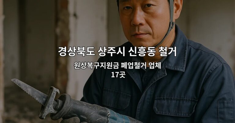경상북도 상주시 신흥동 철거업체 원상복구지원금 폐업철거 업체 17곳