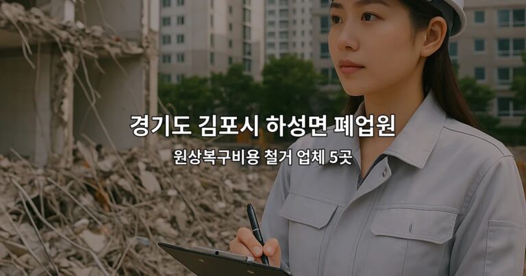 경기도 김포시 하성면 폐업원상복구 원상복구비용 철거 업체 5곳