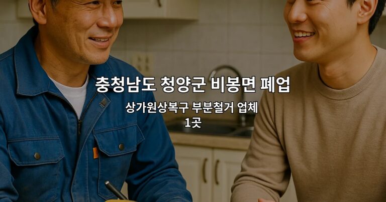 충청남도 청양군 비봉면 폐업원상복구 상가원상복구 부분철거 업체 1곳