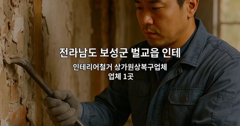 전라남도 보성군 벌교읍 인테리어철거업체 인테리어철거 상가원상복구업체 업체 1곳