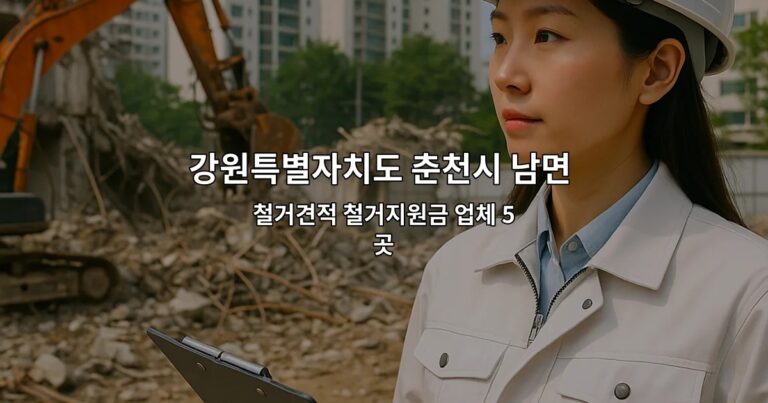 강원특별자치도 춘천시 남면 원상복구지원금 철거견적 철거지원금 업체 5곳