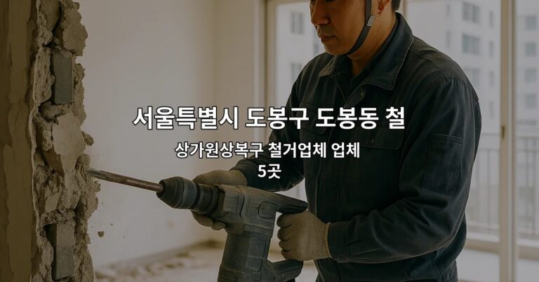 서울특별시 도봉구 도봉동 철거지원금 상가원상복구 철거업체 업체 5곳