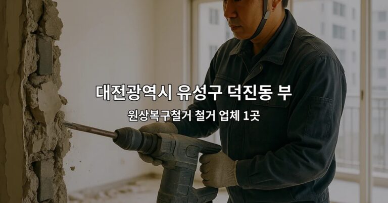 대전광역시 유성구 덕진동 부분철거 원상복구철거 철거 업체 1곳