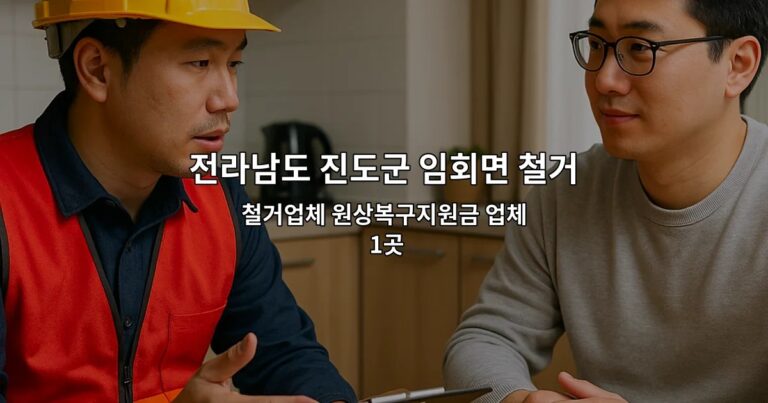 전라남도 진도군 임회면 철거원상복구 철거업체 원상복구지원금 업체 1곳