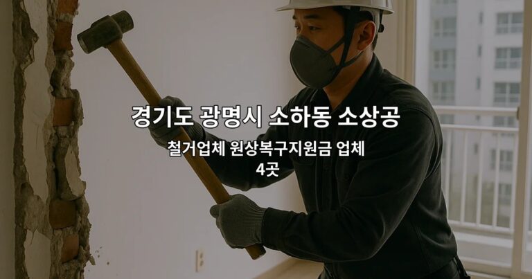 경기도 광명시 소하동 소상공인폐업지원금 철거업체 원상복구지원금 업체 4곳