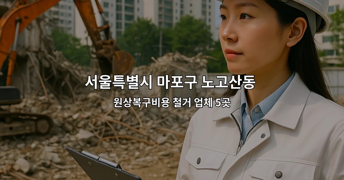 서울특별시 마포구 노고산동 내부철거 원상복구비용 철거 업체 5곳