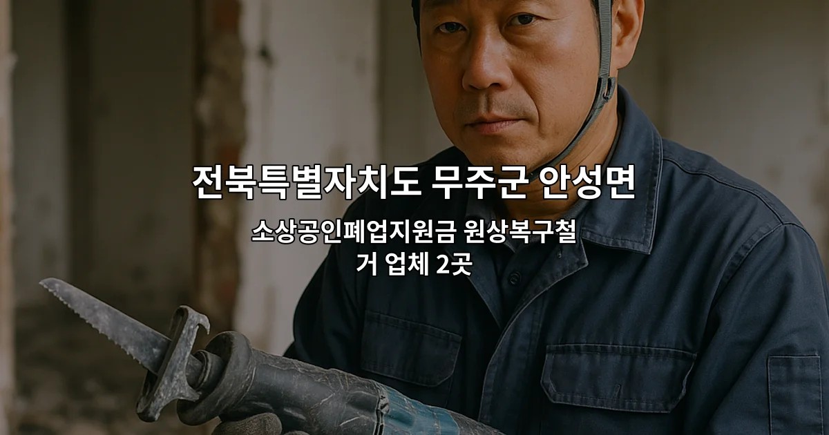전북특별자치도 무주군 안성면 원상복구지원금 소상공인폐업지원금 원상복구철거 업체 2곳