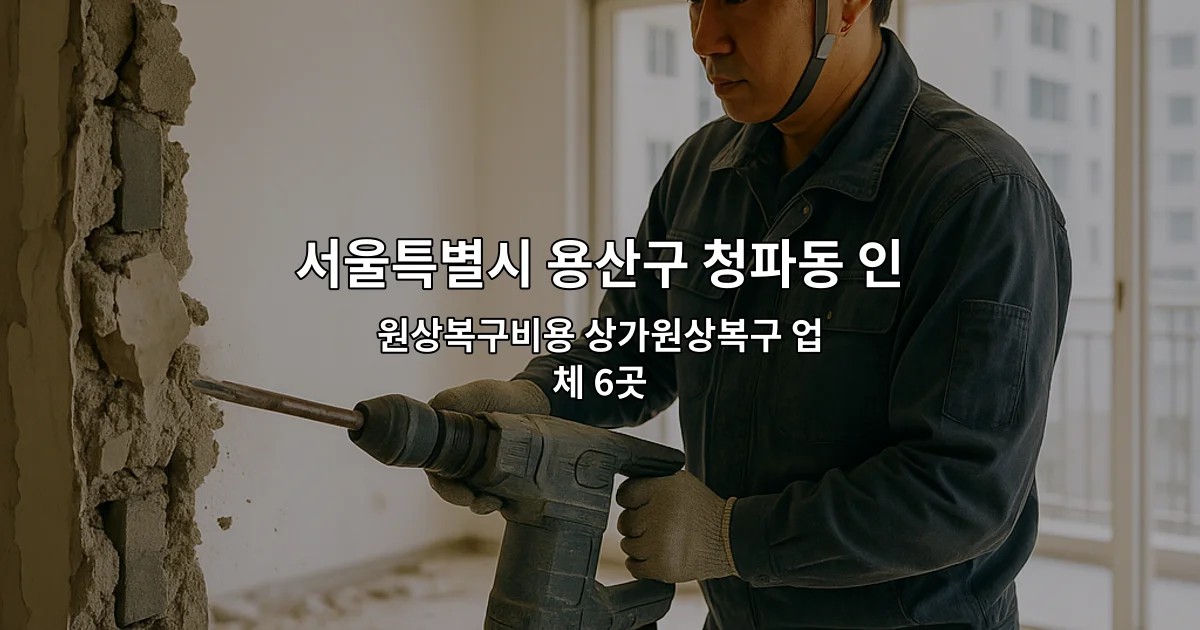 서울특별시 용산구 청파동 인테리어철거업체 원상복구비용 상가원상복구 업체 6곳