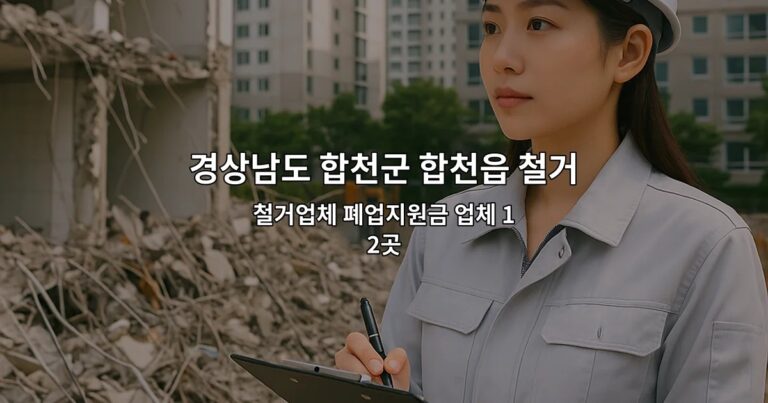 경상남도 합천군 합천읍 철거 철거업체 폐업지원금 업체 12곳