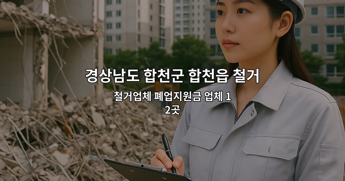 경상남도 합천군 합천읍 철거 철거업체 폐업지원금 업체 12곳