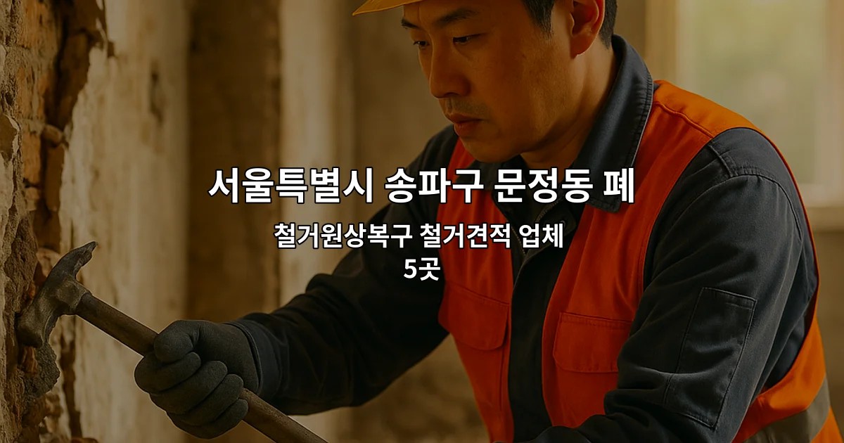 서울특별시 송파구 문정동 폐업원상복구 철거원상복구 철거견적 업체 5곳