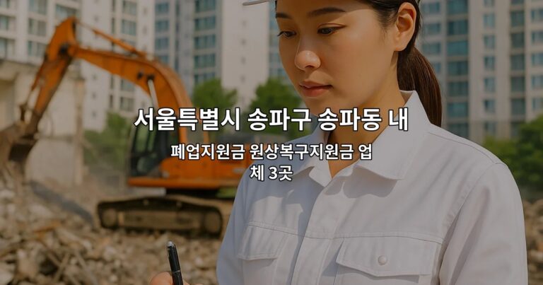 서울특별시 송파구 송파동 내부철거 폐업지원금 원상복구지원금 업체 3곳