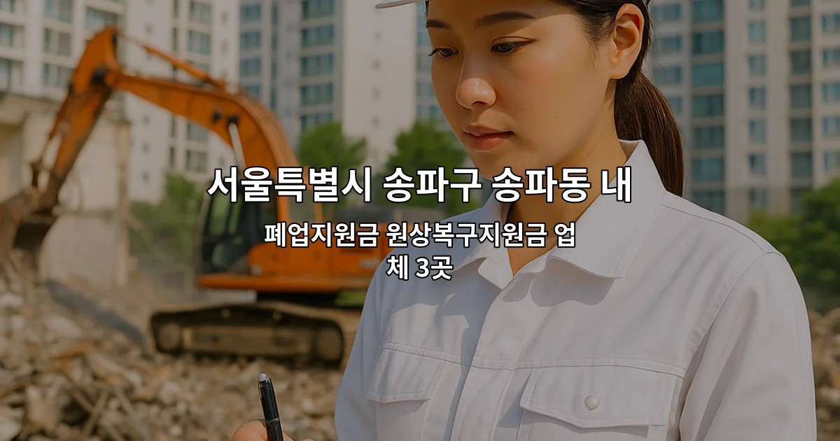서울특별시 송파구 송파동 내부철거 폐업지원금 원상복구지원금 업체 3곳