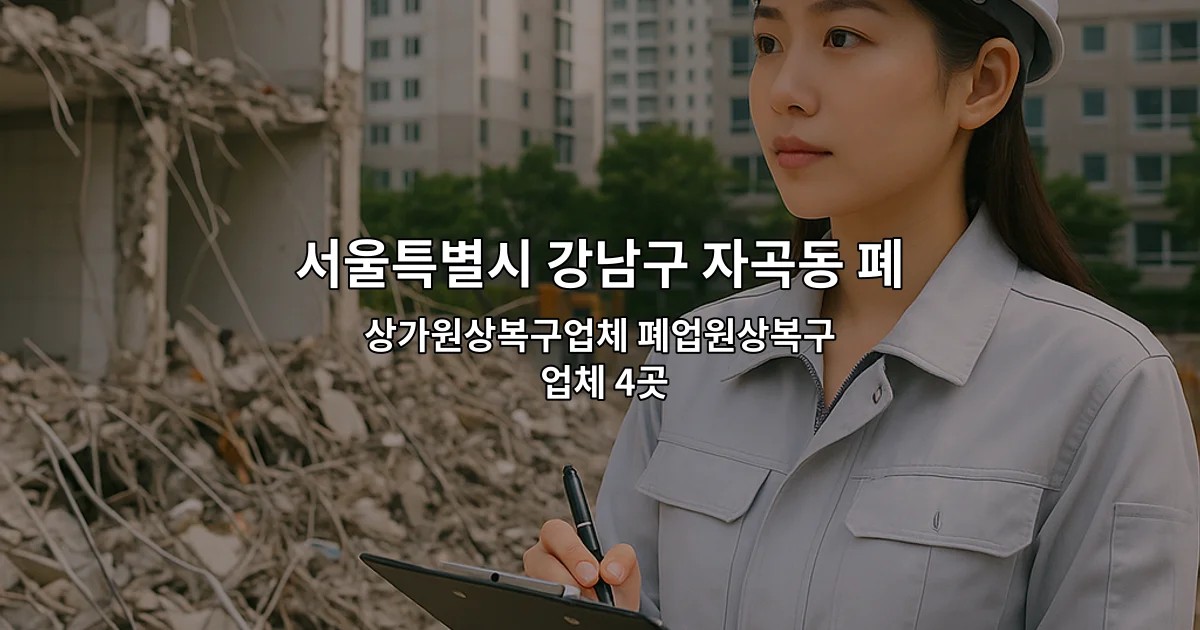 서울특별시 강남구 자곡동 폐업철거 상가원상복구업체 폐업원상복구 업체 4곳