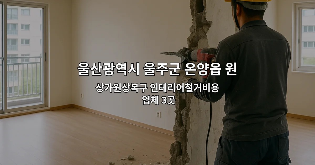 울산광역시 울주군 온양읍 원상복구철거 상가원상복구 인테리어철거비용 업체 3곳