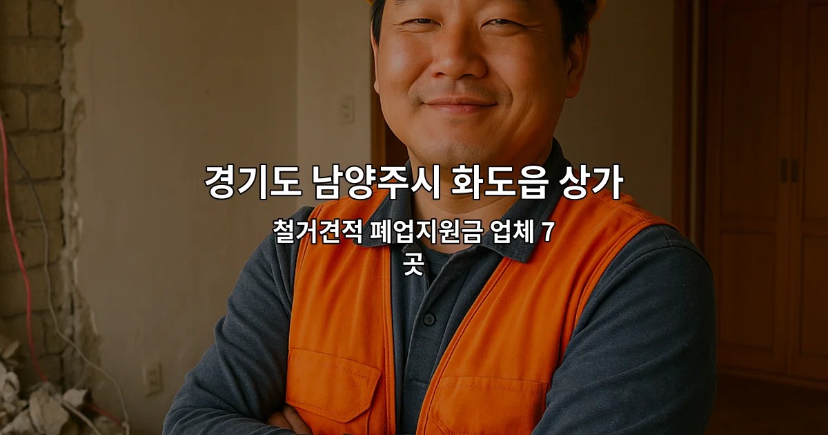경기도 남양주시 화도읍 상가원상복구업체 철거견적 폐업지원금 업체 7곳