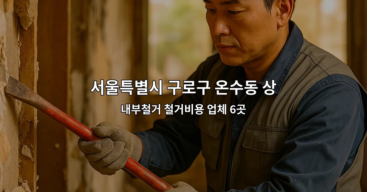 서울특별시 구로구 온수동 상가원상복구업체 내부철거 철거비용 업체 6곳