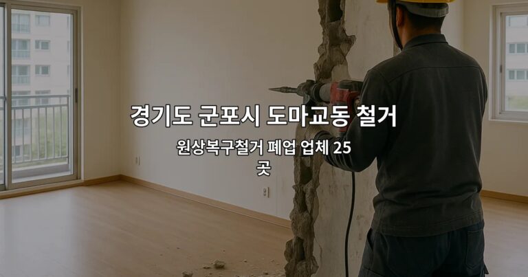 경기도 군포시 도마교동 철거 원상복구철거 폐업 업체 25곳