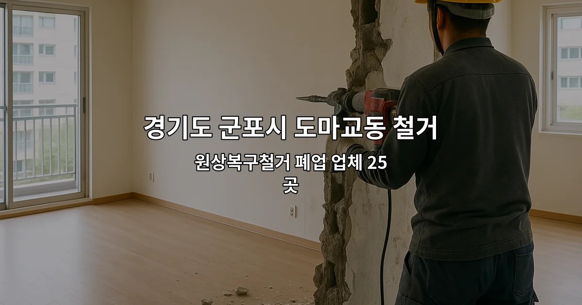 경기도 군포시 도마교동 철거 원상복구철거 폐업 업체 25곳