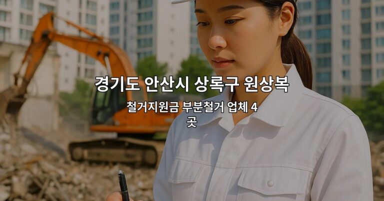 경기도 안산시 상록구 원상복구지원금 철거지원금 부분철거 업체 4곳