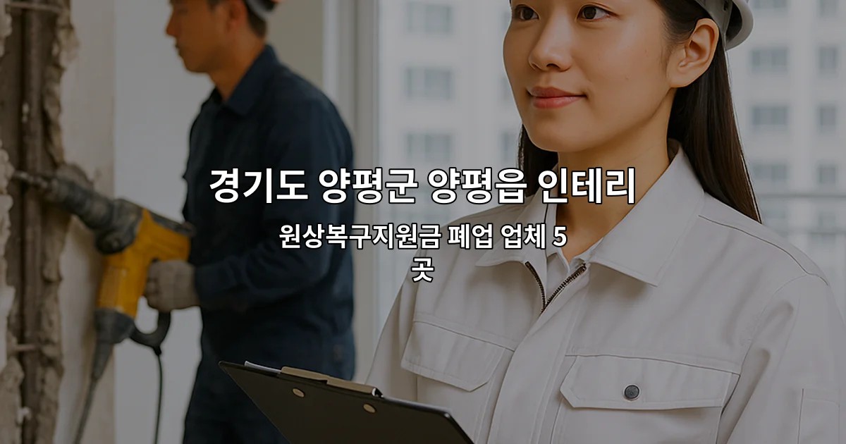 경기도 양평군 양평읍 인테리어철거 원상복구지원금 폐업 업체 5곳