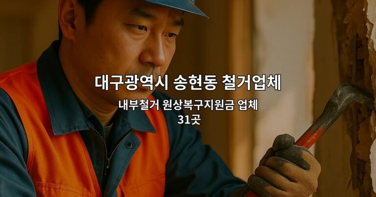 대구광역시 송현동 철거업체 내부철거 원상복구지원금 업체 31곳